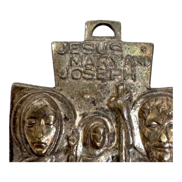 Catholic Saint Christopher Protect Us Bronze Devotional Cross Pendant Religious - Picture 7 of 7